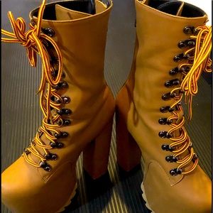 Poster Girl/Doll’s Kill camel platform boots size 6